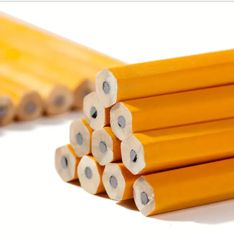 50/100/150pcs Pencils With Eraser Top, 2 HB Pencils Drawing And Sketching, Yellow Wood-Cased Pencils For Office,School Supplies image 5
