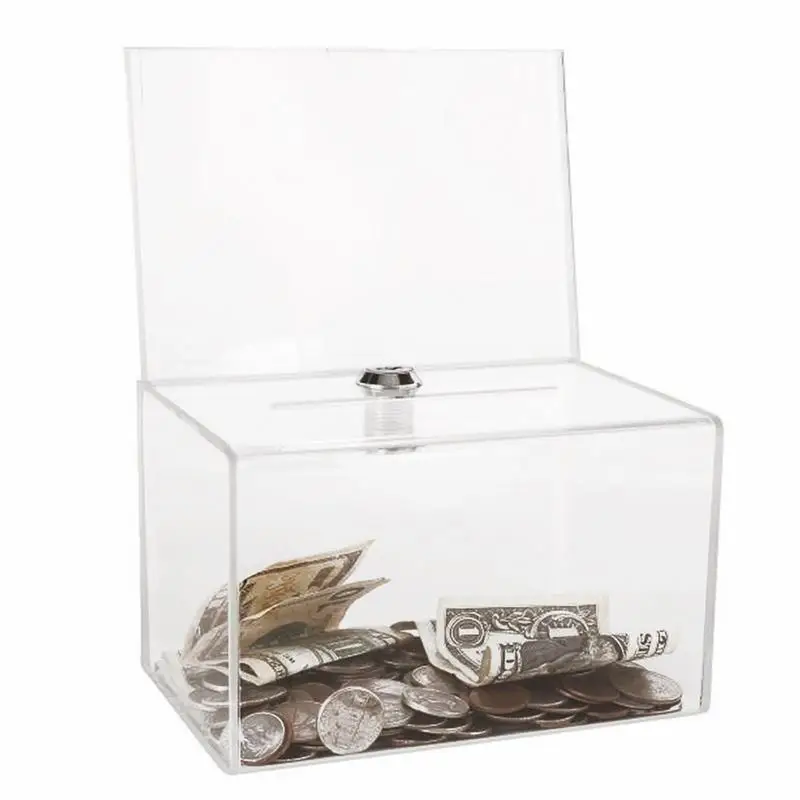 Acrylic Donation Box Post Mail Box Mailbox Letter Post Charity Ticket Container Clear Voting Box for Reception Community Events