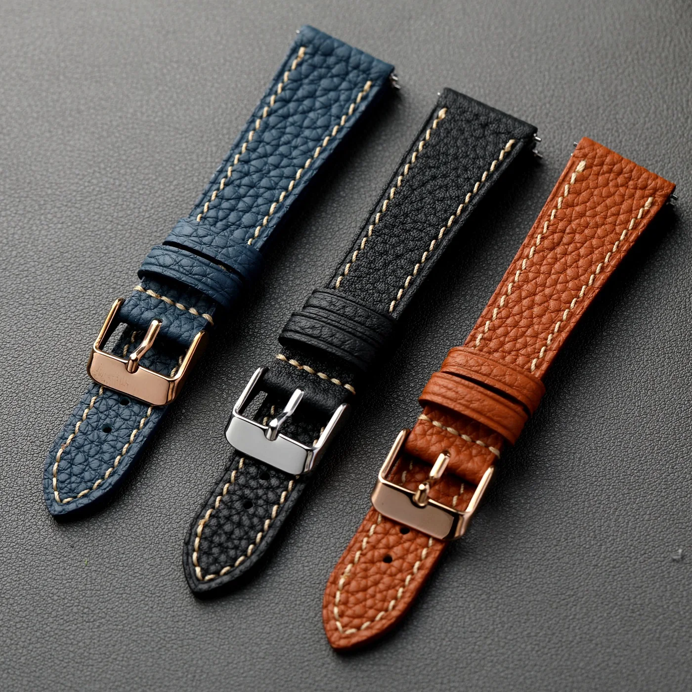 Handmade French top layer cowhide strap 18 19 20 21 22MM soft men's leather strap, S/M size vintage Watchband
