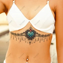 Waterproof Temporary Tattoo Sticker Floral geometric patterns are sexy Fake Tatto Flash Tatoo chest Tato for Girl Women