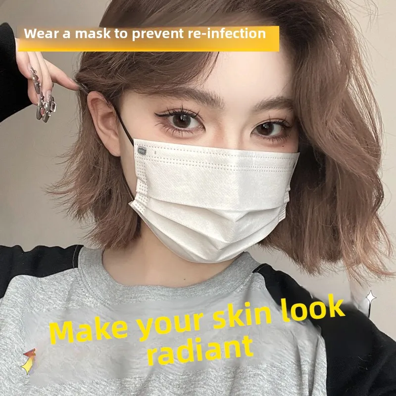 

Trendy Milk White Disposable Mask for Men And Women Breathable Spring Summer New Model Thin And Popular Adult Protective Gear