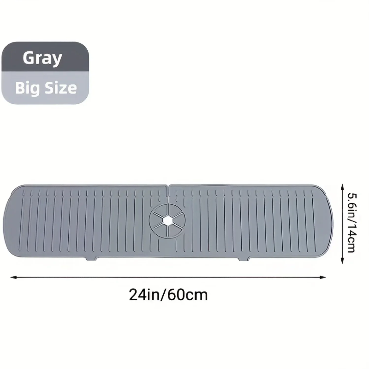 

1 шт. силиконовый сливной коврик премиум-класса — брызгозащищенная защита для раковины, уловитель воды в форме крана, быстросохнущая нескользящая накладка — идеально подходит для K