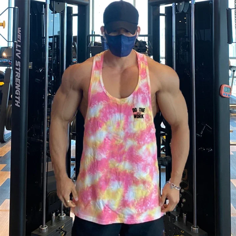 

Summer Pink Camouflage Tank Top Breathable Absorb Sweat Quick Dry Mesh Man Casual Print Sleeveless Shirt Gym Fitness Singlet