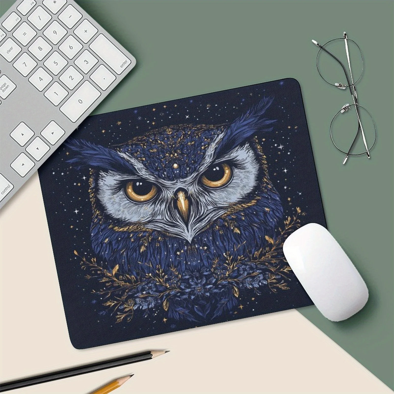 The high-quality rubber mouse pad with a human head and eagle pattern from Star Night's Sleep for small computer desktops