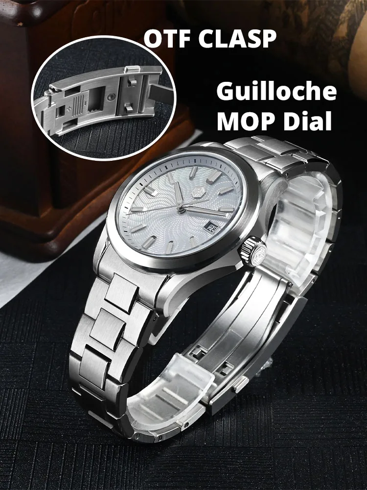 سان مارتن جديد SN0150 39 مللي متر Guilloche MOP الهاتفي Gada ساعة ميوتا 9015 الفاخرة التلقائي ساعات آلية 10 ATM Reloj ساعة الرجال