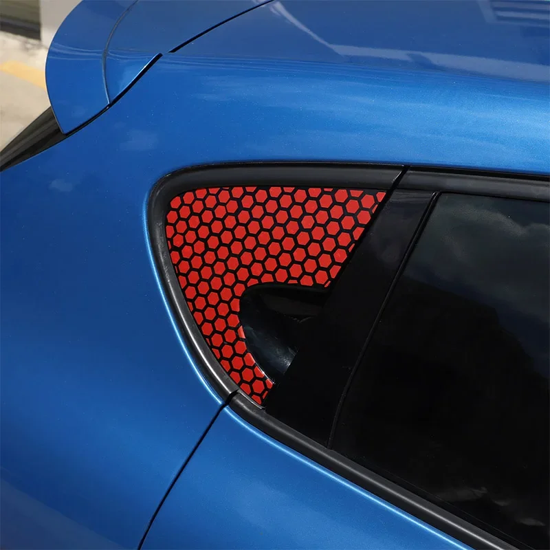 

For SEAT Leon MK2 2008-2012 PVC Black Rear Quarter Window Decals Honeycomb Design Trim Sticker Car Accessories