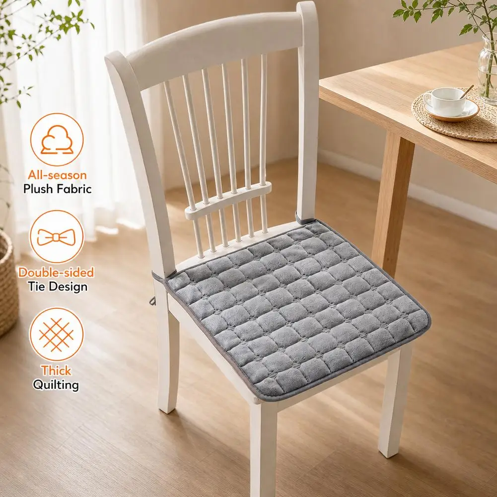 Durable Soft 45x45cm Seat Cushion Plus Velvet Non Slip Student Chair Pad Warm Flannel Waist Cushion Office Home Decor