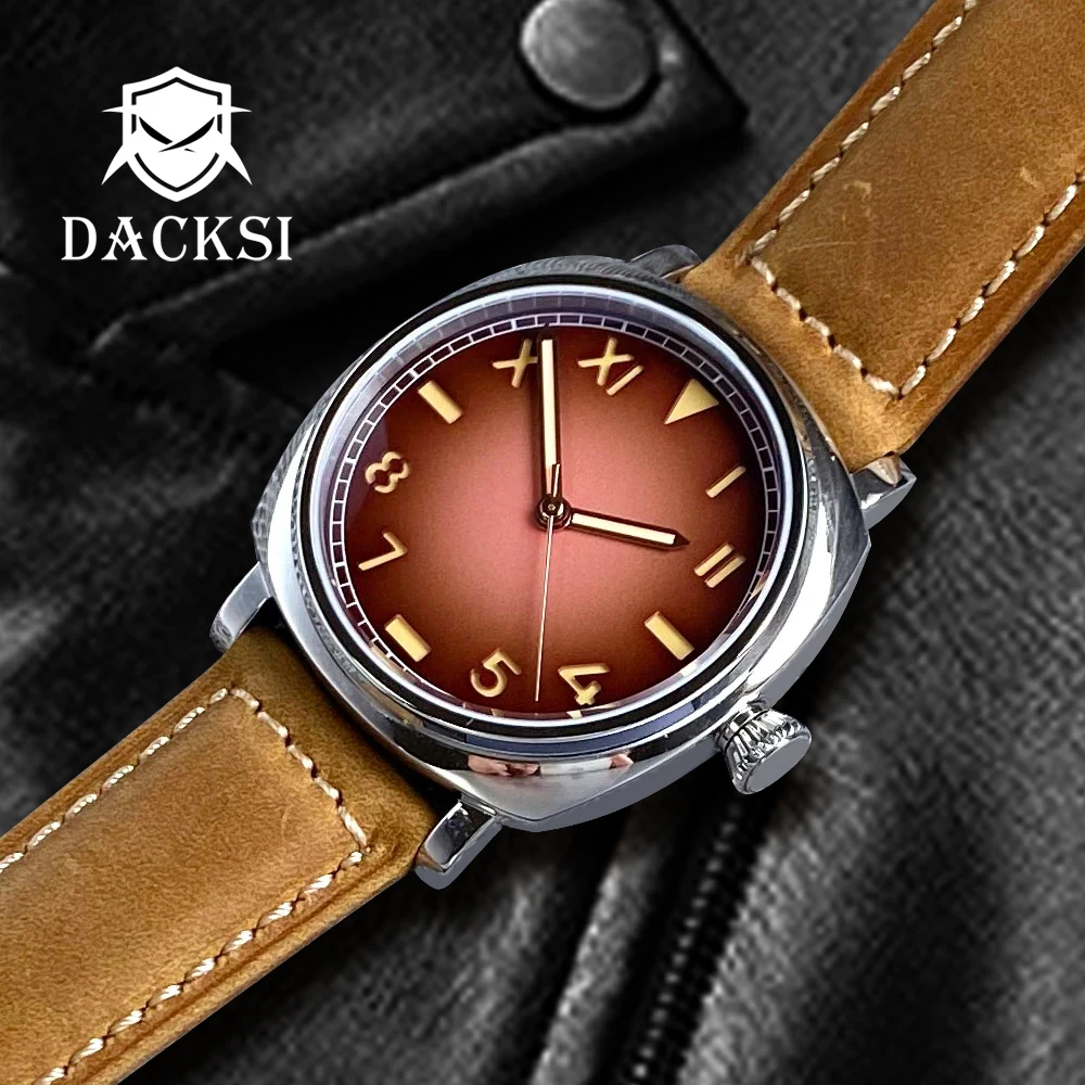 DACKSI 42mm Polished Square NH35A PT5000 Automatic Men\'s Dive Watch 200m Waterproof California Dial Sapphire Crystal Accessoires