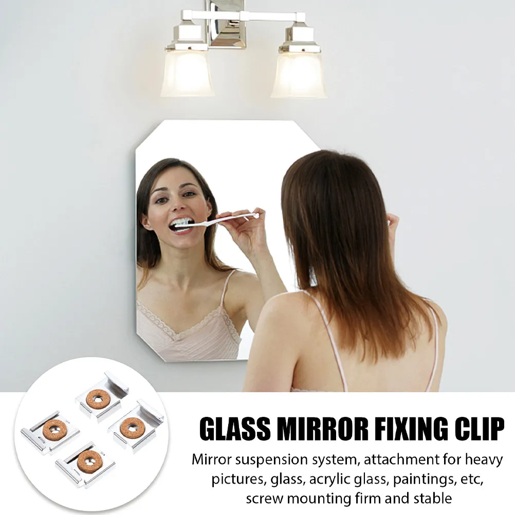 12Pcs Mirror Hanger Clips Wide Uses Durable Wear-Resistant Material Easy Install Paintings Photos Frames Mirror Clips