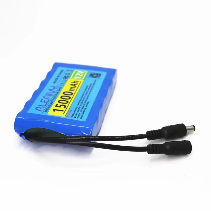 Aleaivy 12 V 15000 mAh 3S2P 18650 tragbarer Akku mit BMS – ideal für Navigatoren, LED-Leuchten, Lautsprecher, CCTV und 12 V kleine Geräte