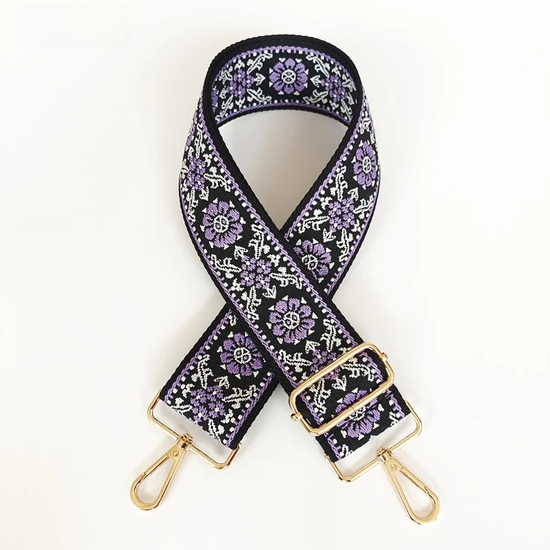 New Ethnic Pattern Women's Bag Webbing Bag Accessories Shoulder Strap Retro Pattern Backpack Single Shoulder Strap Versatile