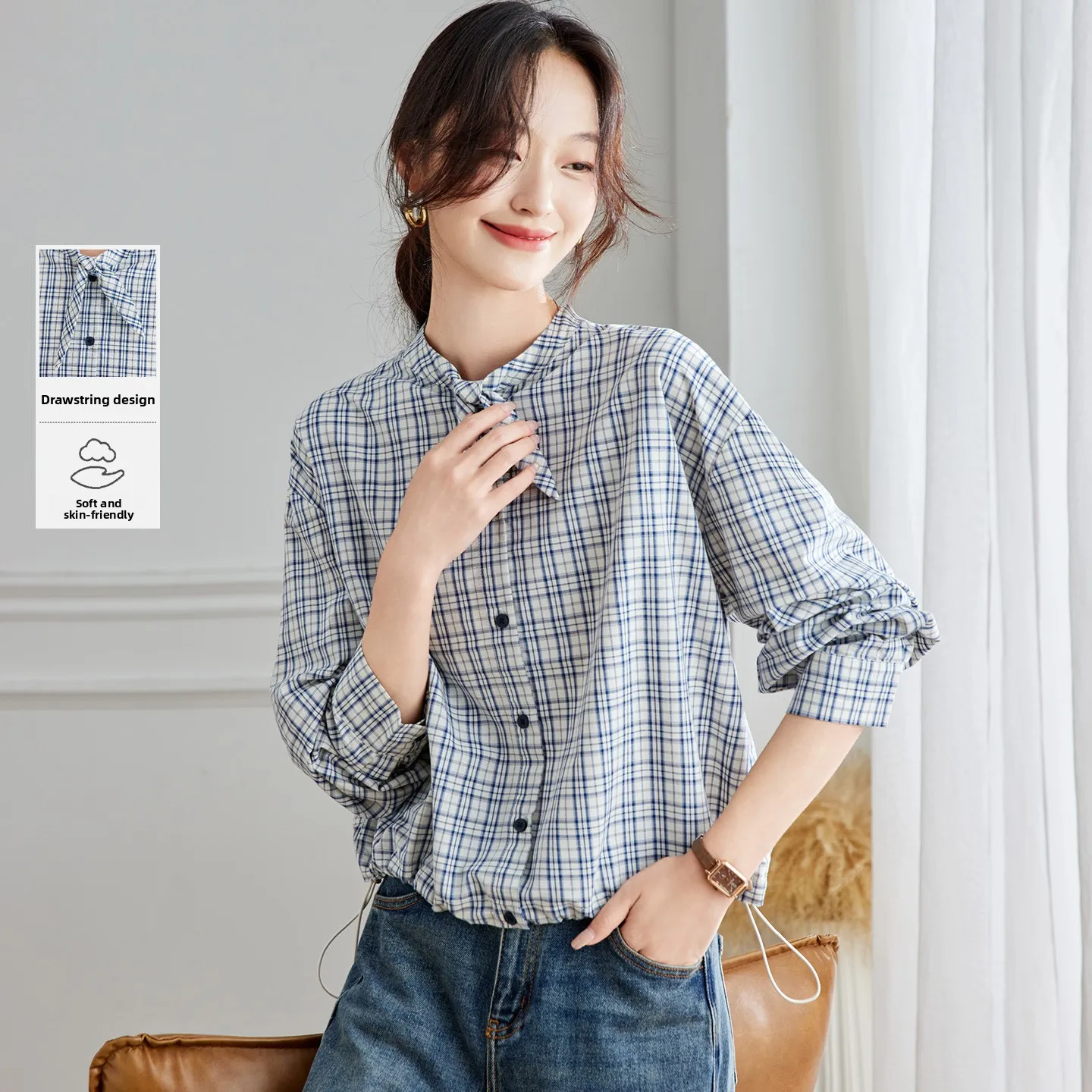 

Женская хлопковая рубашка с длинным рукавом, повседневная, для работы, весна-осень, новинка, модная, деловая, в стиле кэжуал