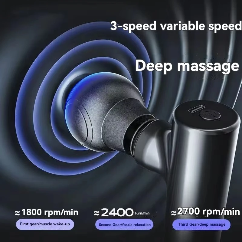2025 New Mini Massage Gun USB Portable Muscle Relaxation Vibrating Fitness Equipment for Neck Back Shoulder Pain Relief gallery 2