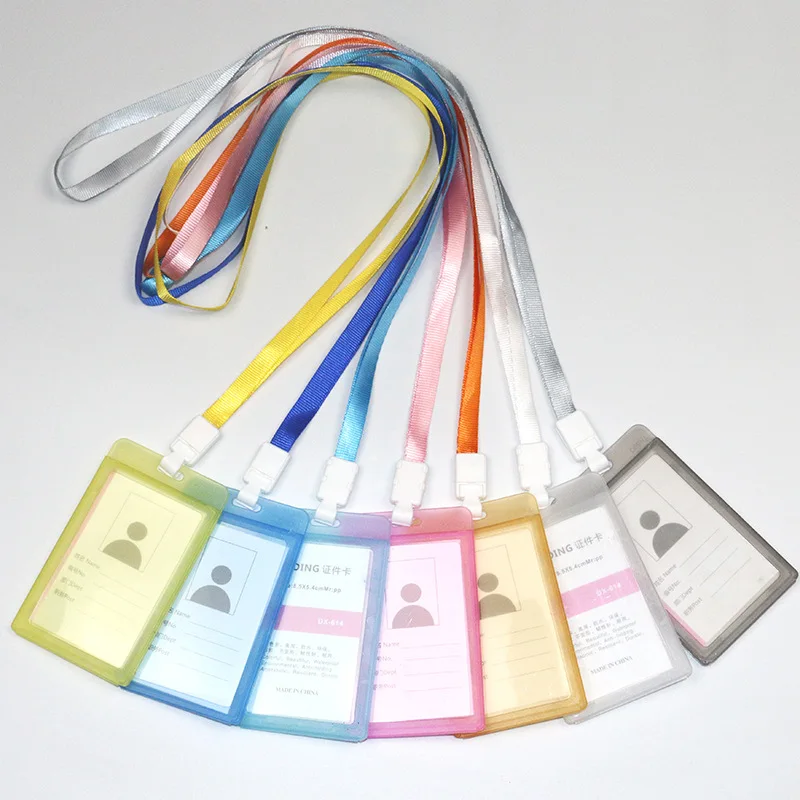 Candy Color Doctor Nurse Bussiness Card Holder Student Bus Card Holder Case Cards Sleeve Badge Holder Id Holders with Lanyard