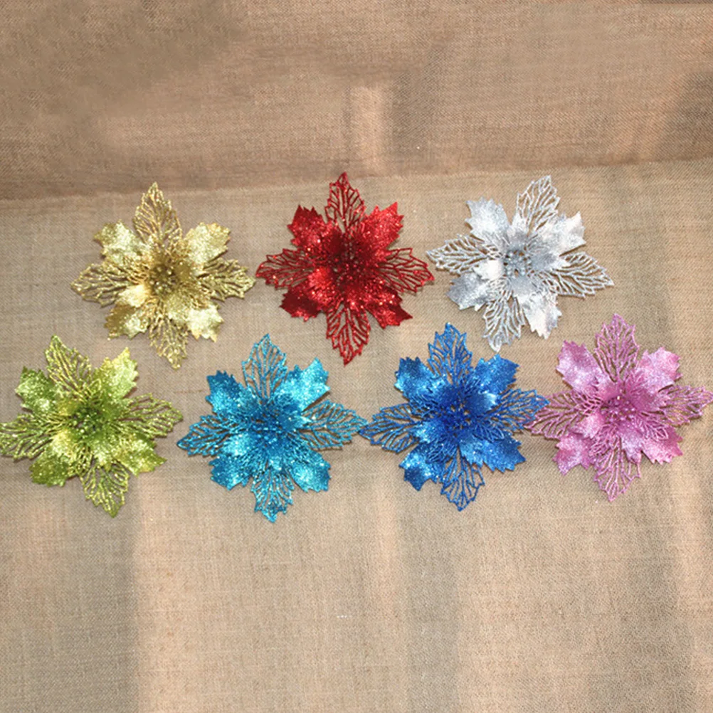 

Simulated Christmas Decoration Flowers Tree Decorations Decorative Glitter Artificial Fake