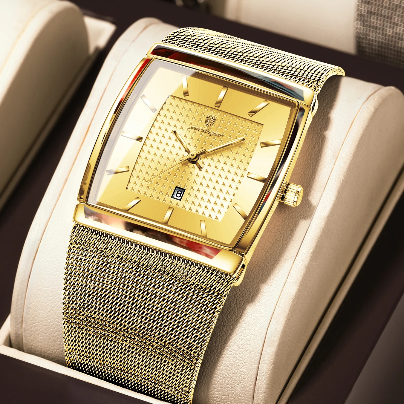 POEDAGAR Top Luxe Heren Polshorloge Waterdicht Lichtgevend Roestvrij Stalen Gaas Datum Man Horloge Mode Zakelijk Quartz Herenhorloges