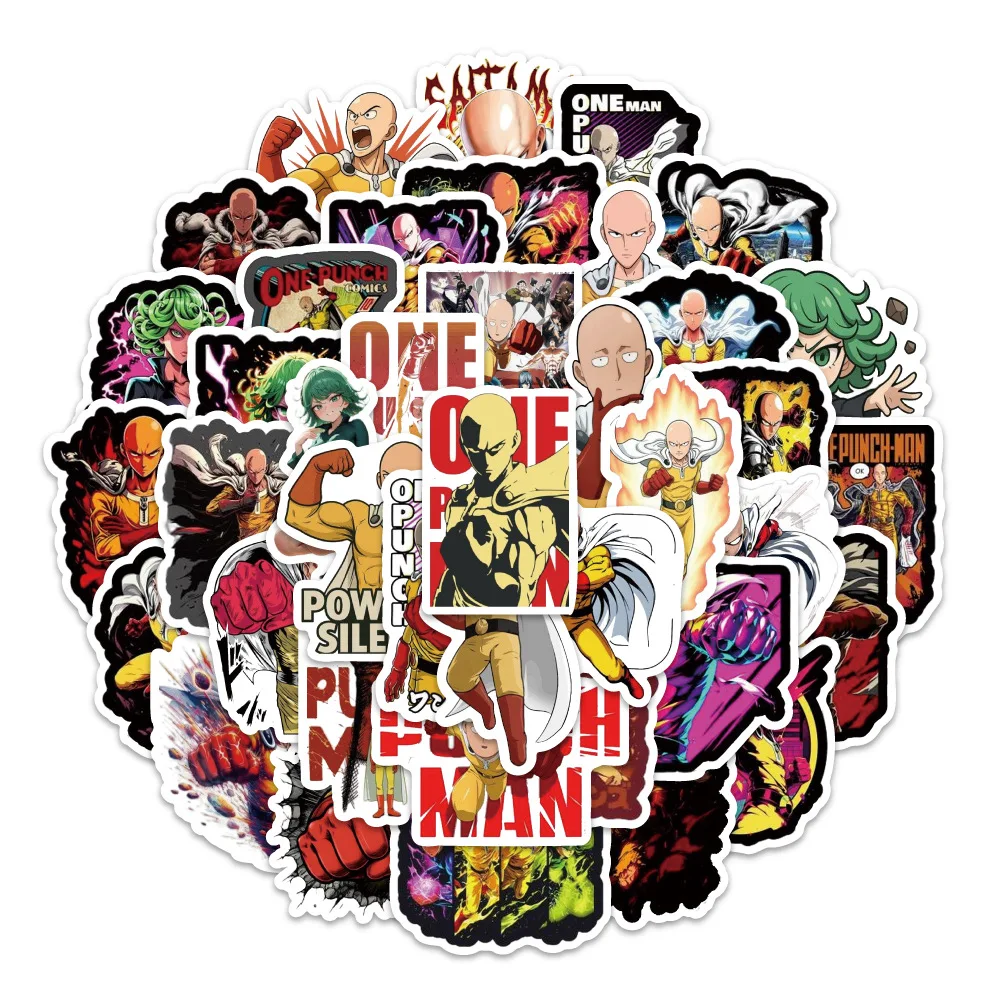 54PCS Cartoon One Punch Man Anime Aufkleber DIY Dekoration Wasserdicht Skateboard Notebook Graffiti Spielzeug