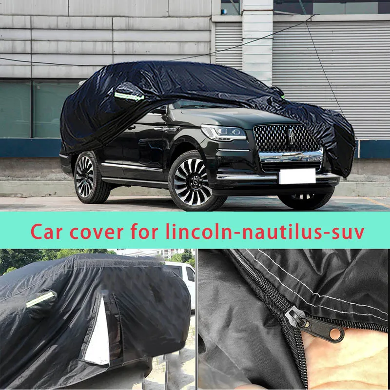 Для lincoin-mautilus-suv автомобильный чехол полный внешний черный автомобильный чехол солнцезащитный козырек пылезащитная защита со светоотражающими полосками