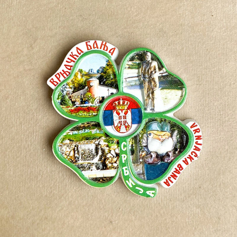 

Guyana tourist souvenirs four-leaf clover decorations 3d stereo magnetic refrigerator magnets for various attractions