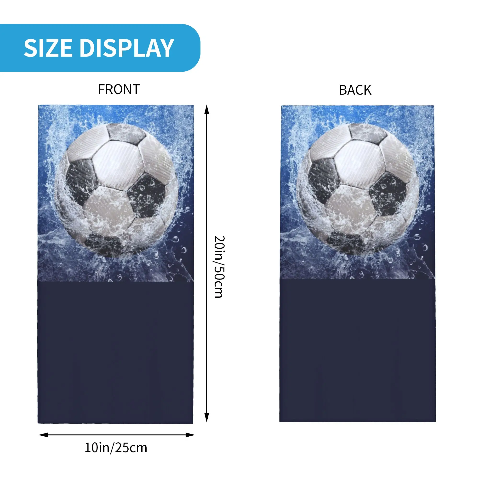 Custom Soccer Water Splash Bandana Neck Gaiter UV Protection Face Scarf Cover Men Women Football Pattern Headwear Tube Balaclava