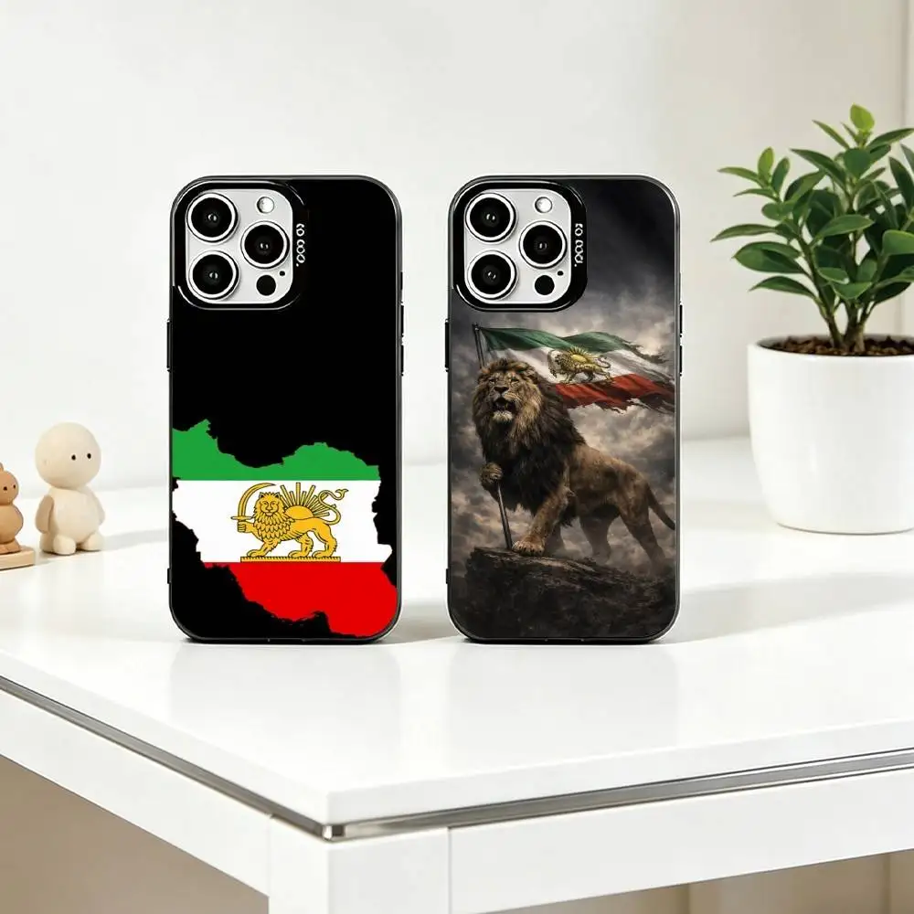 

I-Iranian Flag Phone Case For iPhone 17,16,15,14,13,12,11 Plus,Pro Max,XS,Colorful Silver Phone case Funda Cover
