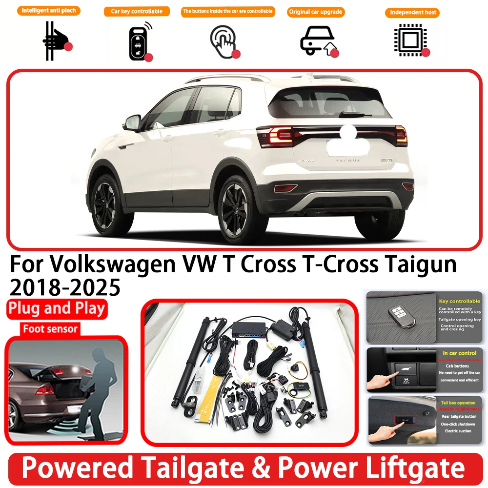 for Volkswagen VW T Cross T-Cross Taigun 2018-2025 Plug and Play Auto Powered Tailgate Power Liftgate Rear Trunk Opener System