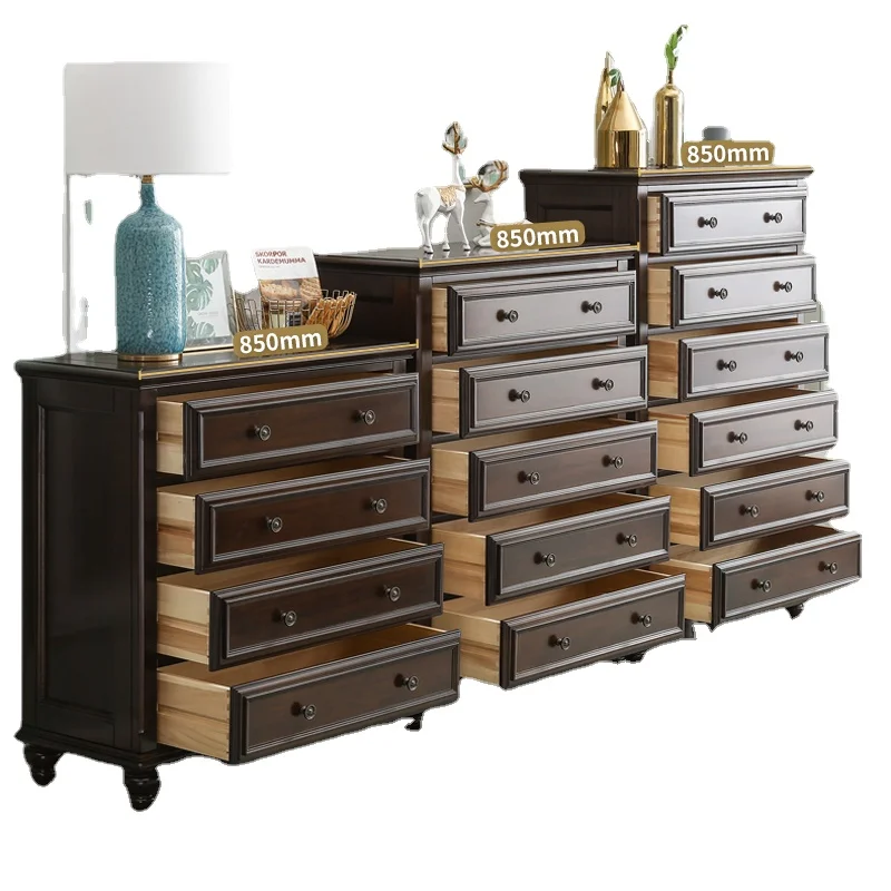 YY Multi-Drawer Chest of Drawers Retro Porch Master Bedroom Multi-Drawer Storage Cabinet