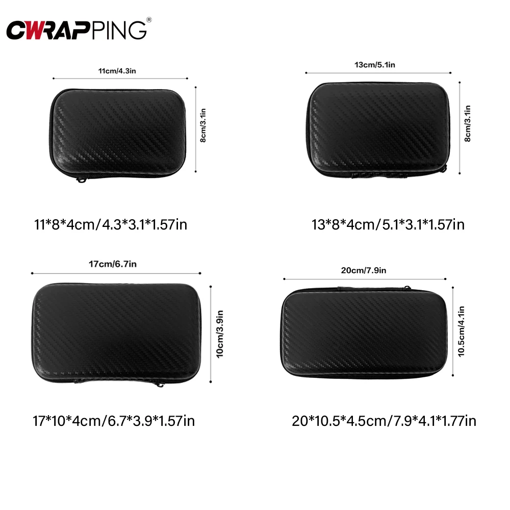 Car Terminal Removal Hard Case Portable Storage Bag Auto Repair Tool Kit Storage Carbon Fiber Pattern with Zipper Bag for Car