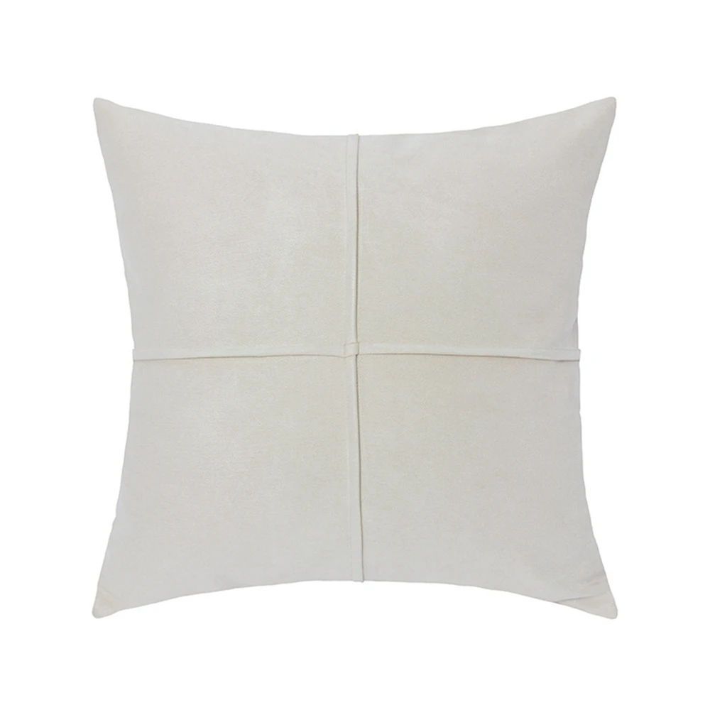 Inyahome Cross Luxury Suede White Nordic Throw Pillow Cover Home Decoration Pleated Cushion Case for Couch Chair Bed Car Decor