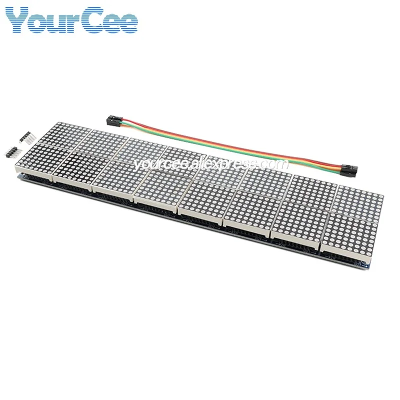 MAX7219 Dot Matrix Module 16 bit 2*8 2x8 LED Red display screen microcontroller controlled LED driver display Board with Cable