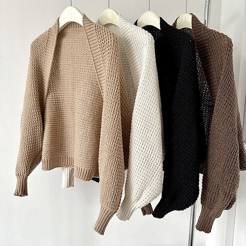 Korean Version Knitted Cotton Shawl Scarf Women Autumn Winter Pure Color Cape Soft Simple Temperament Tippet Female Shawl