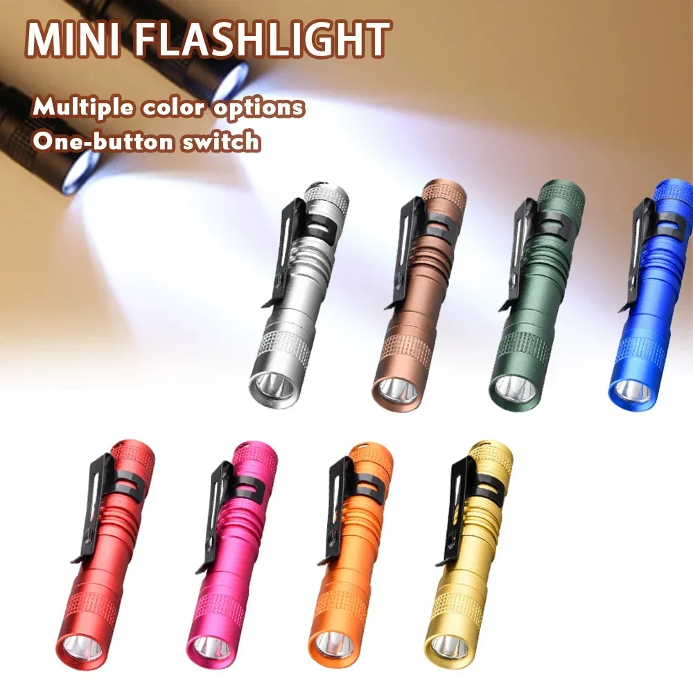 Mini Portable LED Pen Light With Clip Ultra Bright High Lumens Pocket Handheld Flashlight Torch For Camping Outdoor Emergency