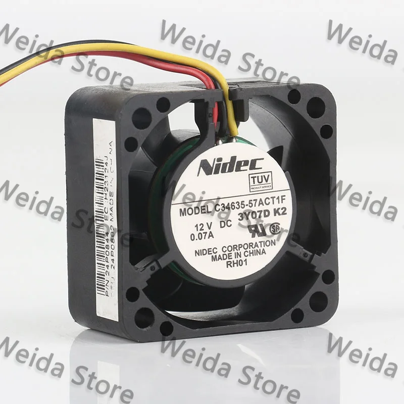 Nidec DC 12V 0.07A 40X40X20MM axial flow velocity measurement Quiet chassis 4CM C34635-57ACT1F cooling fan