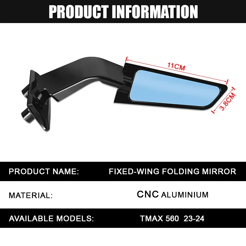 High Quality For TMAX560 TECH MAX 2023-2024 Motorcycle Accessories Rotating Fixed Rearview Mirror Sports Winglets Mirror tmax560