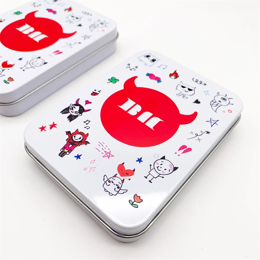 Kpop Babymonster Cartoon Cute Iron Box Student Stationery Desktop Storage Box Flip Cover Storage Box RUKA ASA PHARITA Fans Gifts