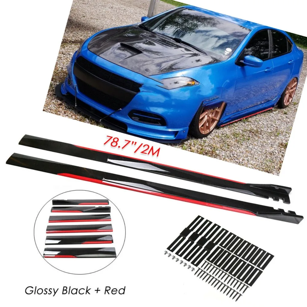 

Car Side Skirts Splitter Spoiler Extension Glossy Black For Dodge Dart United States