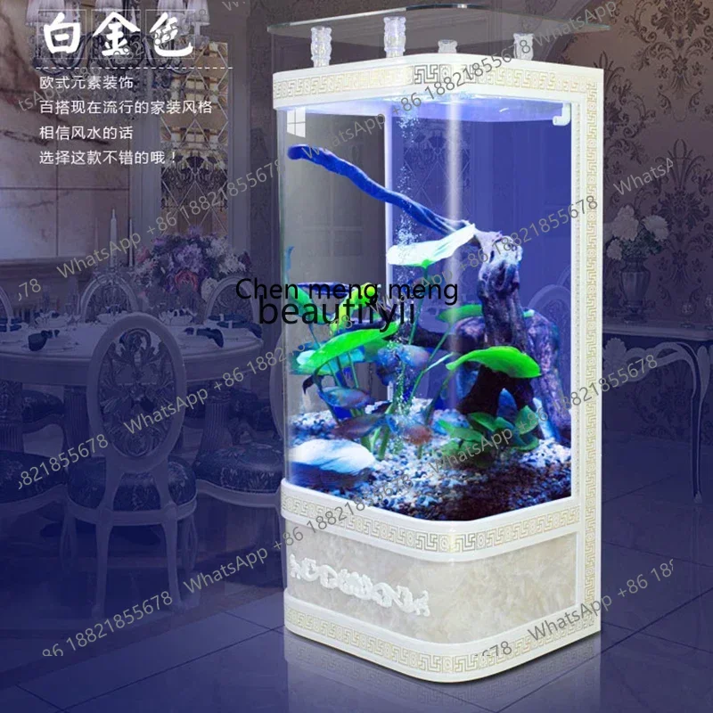 ss cn8350 ss 8350 Fish Tank Living Room Home Back Filter Aquarium Rounded Corner Creative Change Water