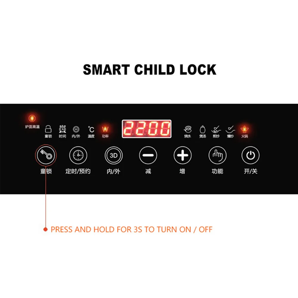 Household Ceramic Stove + Induction Cooker Double Cooktop Kitchen Embedded Electric Ceramic Stove Smart Electric Cooking Stove