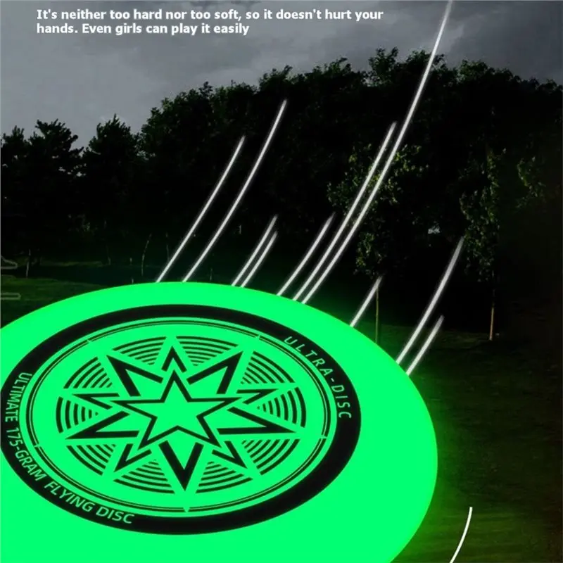 ABUM-Nightlight Fluorescence Flying Discs Glow Flying Disc For Outdoor Sports Beach Camping Game Swivel Discs