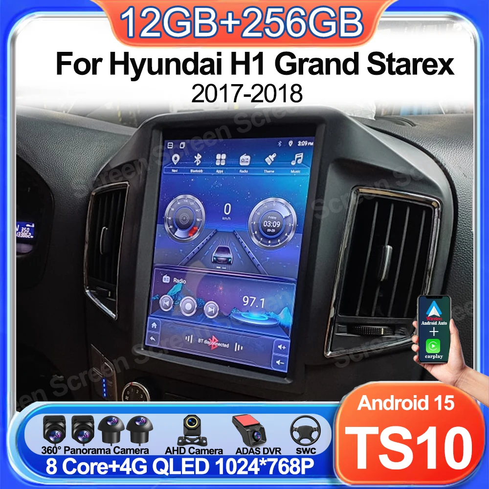 9.7 Inch Android 16 For Hyundai H1 Grand Starex 2017-2018 Car Radio Wireless Carplay Head Unit Multimedia Player GPS Navigation