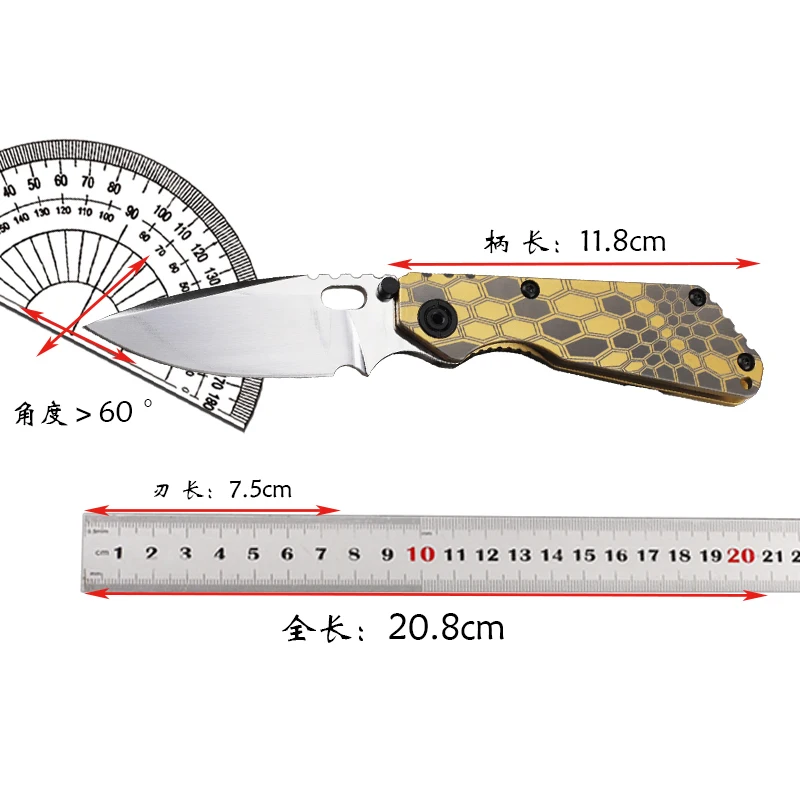 سكين قابل للطي بمقبض من سبائك التيتانيوم الصلب 2025 D2 مع صلابة عالية وحافة حادة، سكين أدوات EDC محمول للتخييم