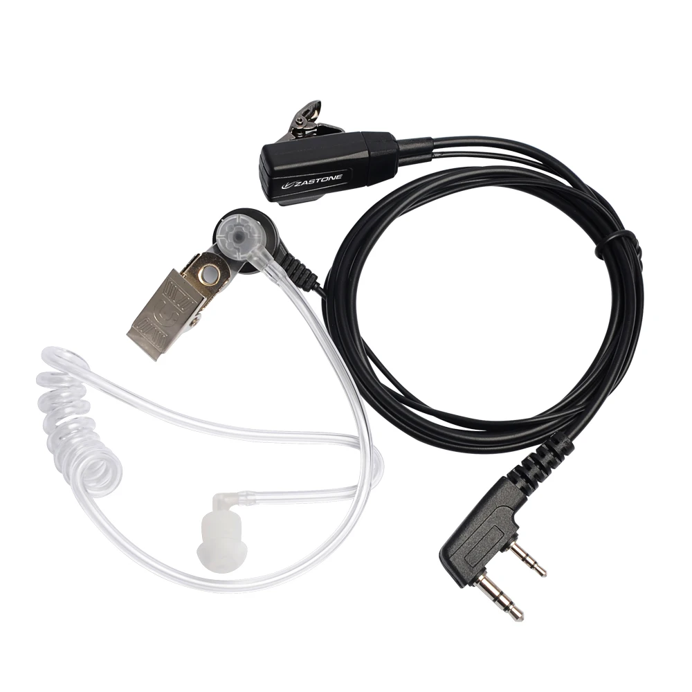 10 pièces Zastone casque talkie-walkie écouteur 2 broches prise TK PTT Air Tube acoustique écouteur Portable Radio casque pour Baofeng