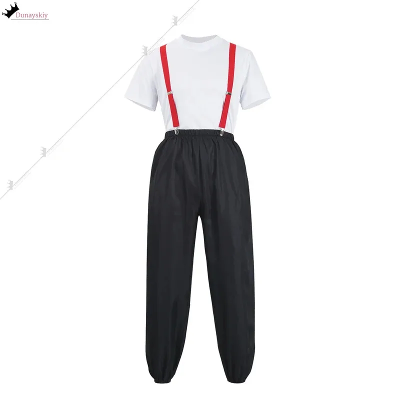 

COSda@Anime Mr Piranha Cosplay Overalls Jumpsuit Costume White T-Shirt Jumpsuits Suit S-3XL Summer Unisex Outfit Role-playing Su
