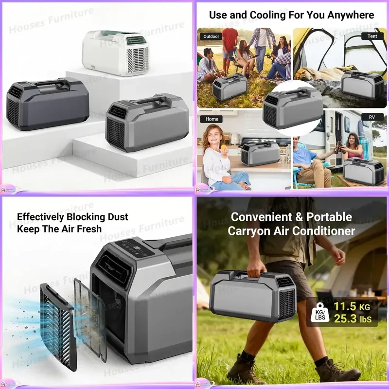 Portable Air Conditioner 110V 220V Mini Mobile AC Unit Small Household Compressor Cooling Fan for Home Office