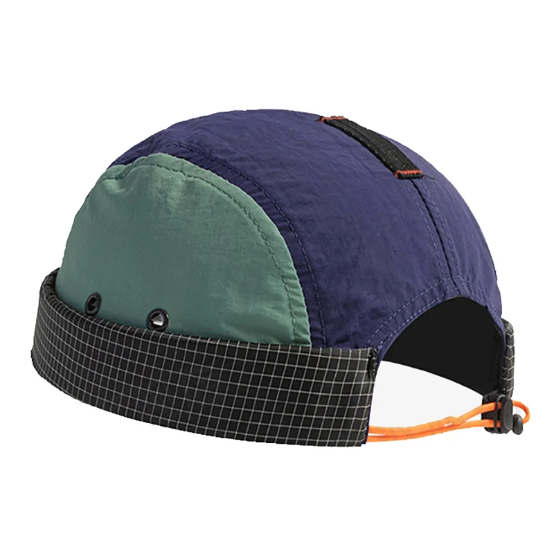 Schnell trocknende Spleißkappe ohne Krempe, Hip-Hop-Mütze, atmungsaktive, schattige Beanie-Mütze, verstellbare Hüte für Männer und Frauen