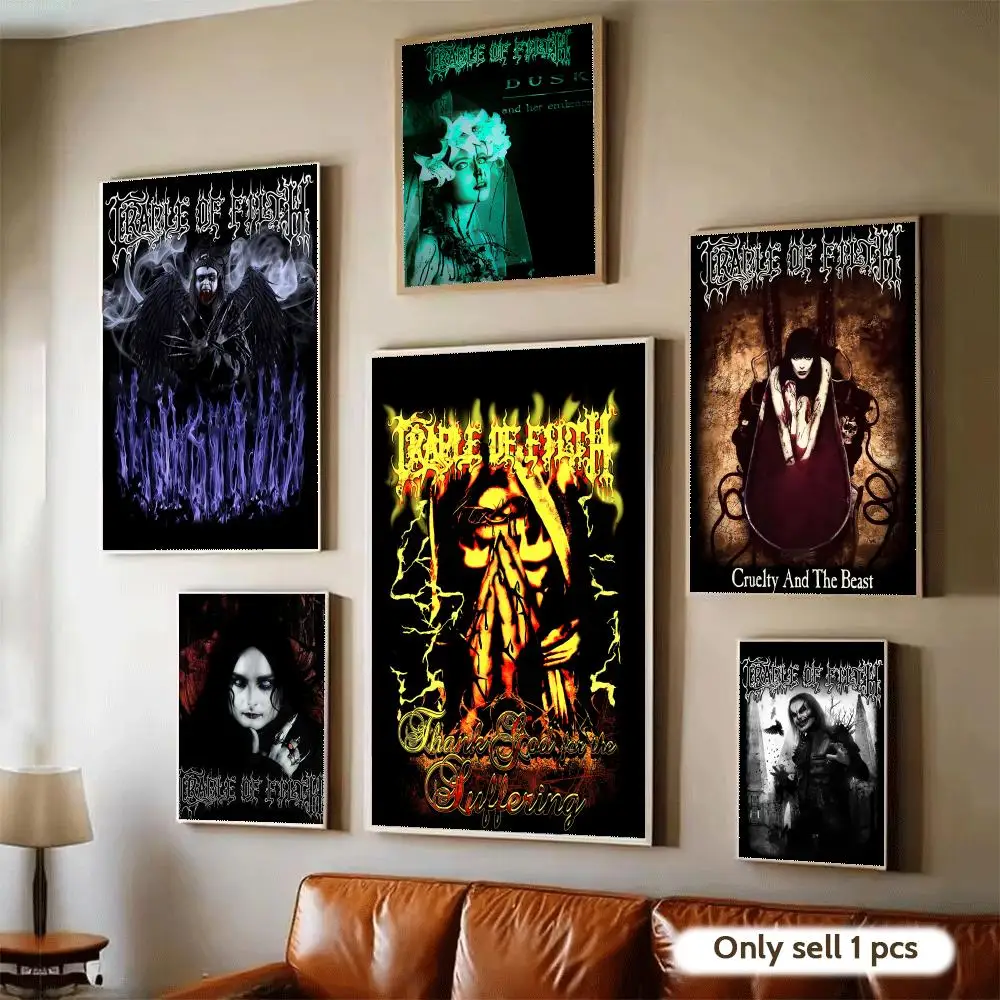 Metal Band C-Cradle of Filth Poster Home Bar Wall Art Sticker Waterproof Self-Adhesive Mural