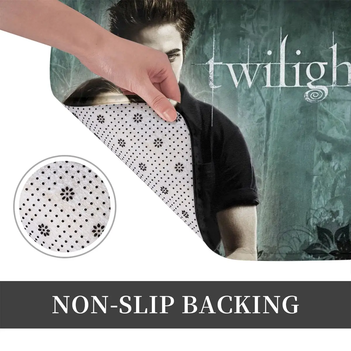 The Twilight Saga Edward Cullen Non-slip Doormat Floor Mat Carpet Rug for Kitchen Entrance Home Bathroom Living room Footpad Mat