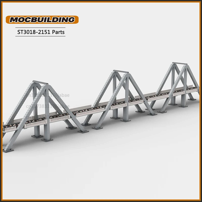 MOC Triangle Single Way Bridge Building Blocks City Train Technology Bricks DIY Assembly Model Display Toys Set Xmas Gifts