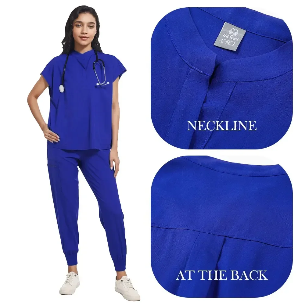 Uniformi chirurgiche Donna Infermieristica Enfermeria Set Top + Pantalone Articoli Uniforme medica Scrub Clinico Salone di bellezza Tute ospedaliere