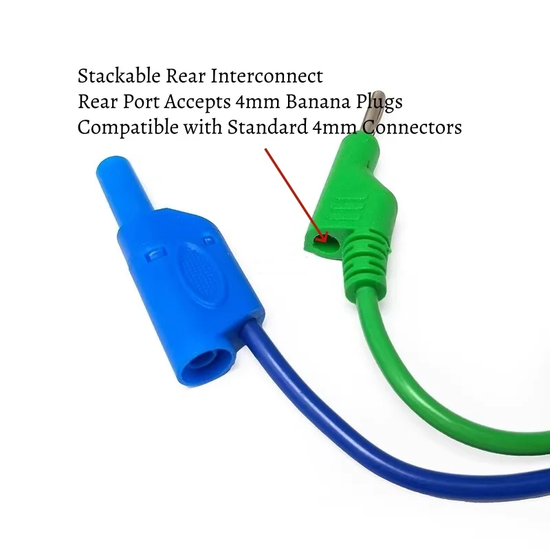 2PCS Alligator Clip Wire to Banana Plug With Wire Power Test Clip Double-Headed Power Clip 2 Wires 4 Clips Colorful